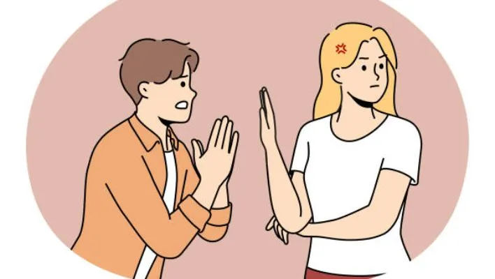 Narcissistic behavior in relationships with one partner talking over the other